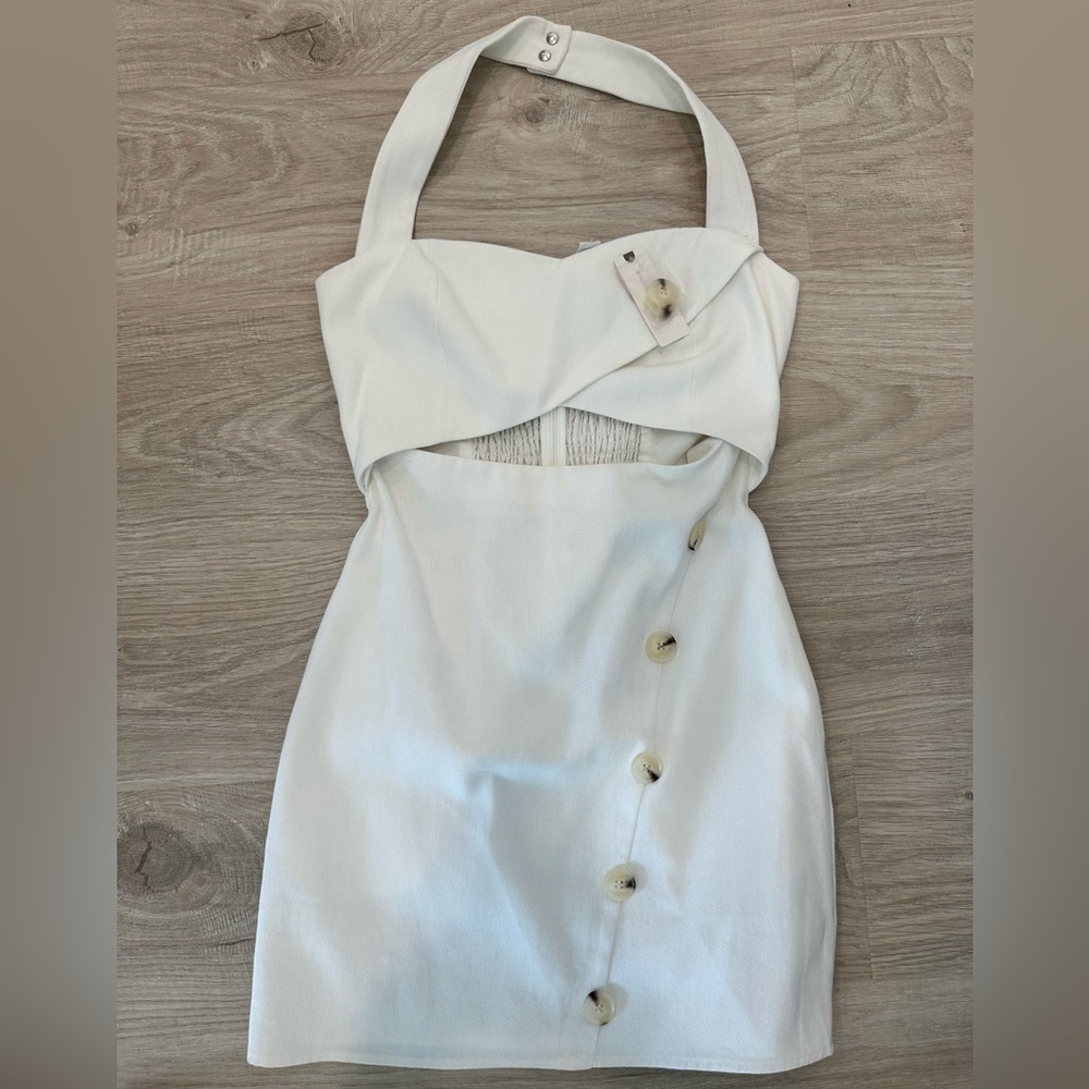 NWT Anthropologie White Linen Mini Dress